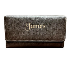 Personalised Engraved Genuine Leather Brown Rolling Tobacco Smoking Pouch Case