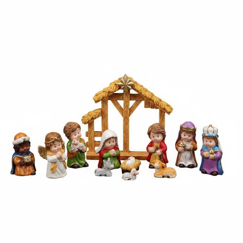 Cartoon nativity stable - cartoon,