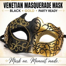 Masquerade Mask Black Gold