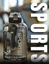 1.2L Sports Water Bottle with Handle & Strap Leakproof BPAFree Gym Jug Hydration