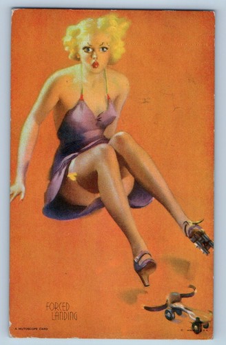 Risque postcard mutoscope pin - postcard,