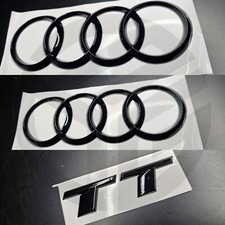 Audi TT MK3 2014-2023 TT Gloss Black Badges BONNET/BOOT (Curved OEM)