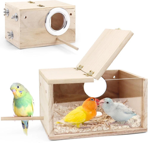 Wooden bird nesting box - box, with