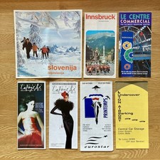 Vintage Europe Travel Brochures Lot – Austria, France, UK, Slovenia – 7 Leaflets