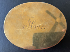 Antique Brass Oval Box in good condition - snuff / tobacco