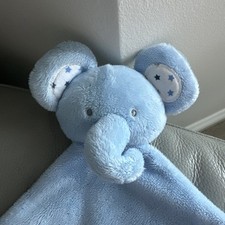 Asda george blue elephant comforter blankie soother stars print ears bnwot
