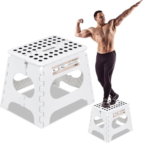 Folding step stool white - folding,