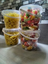 10  1L Liter Clear Plasic Tubs, Containers,Multipurpose, reusable storage tubs