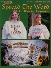 Leisure Arts, Inc. Leaflet 02819 - Spread The Word In Waste Canvas