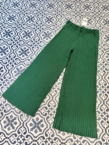 Zara green pleated palazzo - green,