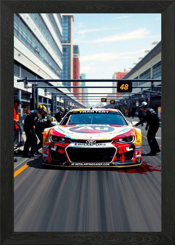 Nascar stock car pit - nascar, framed