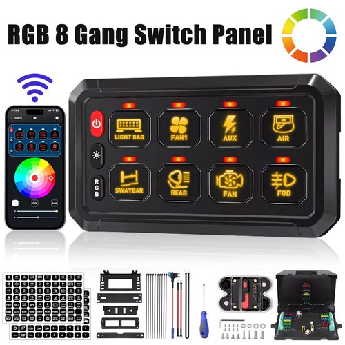 Gang rgb switch panel - 8,