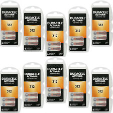 60 x Duracell AC312 ZA312 BROWN Hearing Aid Batteries 312 312au PR41 V312 DA312