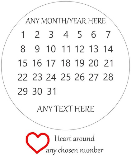 Calendar personalised cake - calendar,