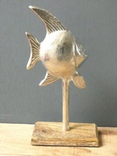 Metal Fish On Wooden Base - 30