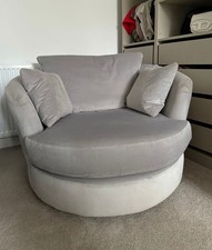  Silver Swivel Love Seat