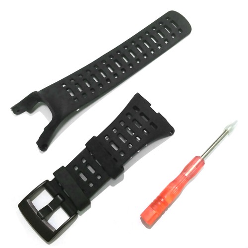 Black rubber watch band - black,