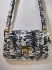 Pied A Terre Blue Grey Mock Croc 100% Leather Handbag Shoulder Bag