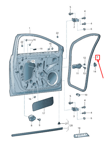 Seat leon front door - 5f, seal