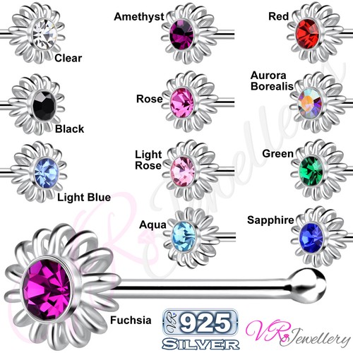 925 crystal nose stud - crystal,