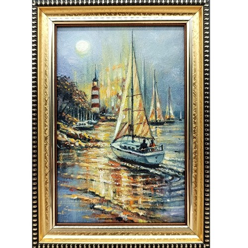 Sailboat original oil - original,