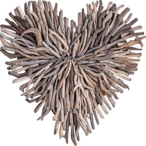 Rustic driftwood heart - driftwood, wall