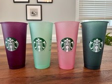 4 Starbucks Plastic Glitter
