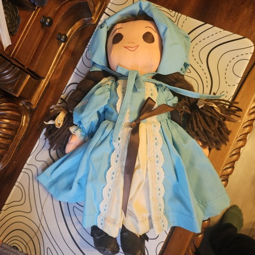 Lovely vintage rag doll blue - doll,