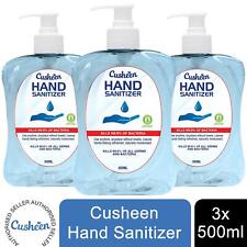 Cusheen Hand Sanitizer Naturally Moisturised, Kills 99.9% of Bacteria 3x 500ml