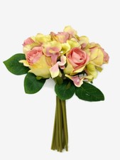 Rose & Hydrangea Blossom Bunch x 30cm - Artificial Flowers Bouquet Wedding Decor