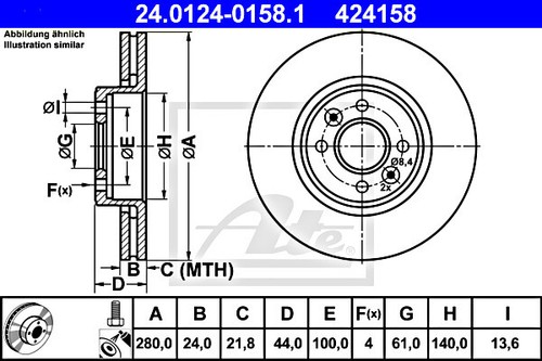 Brake disc ate fits - 2x,