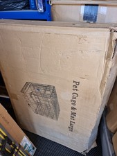 Metal Dog Cage with Plastic Tray Black Indoor Outdoor Pets Training Crate S M L 