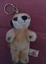 Keel Toys Meerkat Keyring Bag Charm. Vintage.  VGC.  3ins Tall Plush.