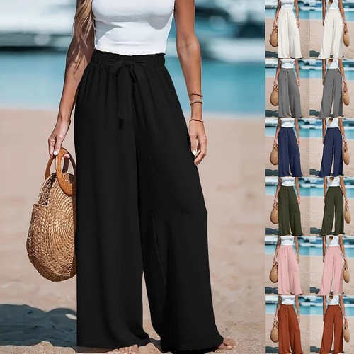 Women high waisted linen - waisted,