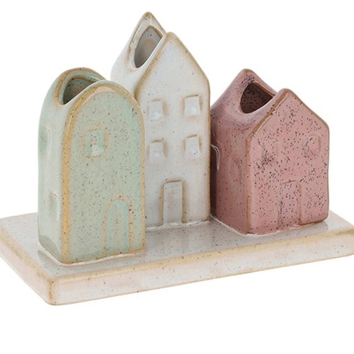 Petite pottery stem houses - pottery, 3