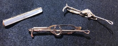 Set three vintage tie clips - set,
