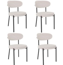 4 x White Velvet Dining Chairs
