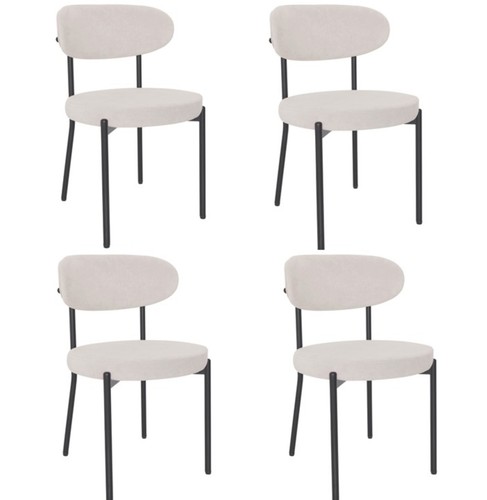 Set beige velvet dining - set, of