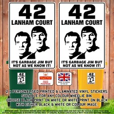 2 x Wheelie Bin Number & Name