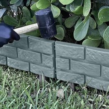 4 Grey Brick Effect Plastic