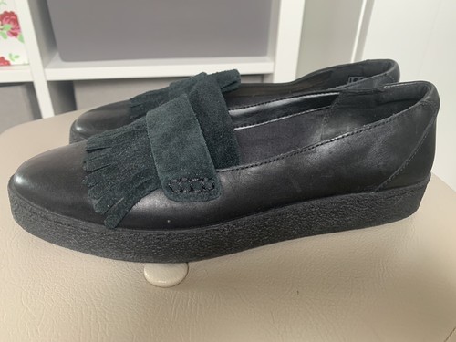 Clarks black leather suede - clarks, leather/suede