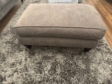 Sofa.com Bluebell Large Rectangular Footstool – Grey Chinchilla Fabric