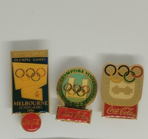 Vintage coca cola olympic pins - vintage, coca-cola