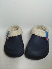 Dark blue kids fur-lined crocs - pre-loved but still good condition