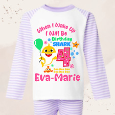 When I Wake Up I Will Be Personalised Birthday Pyjamas. Shark Pjs, Baby Pyjamas