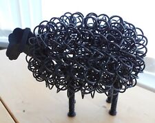 Wriggle Coiled Wire Nickle Plated Large 9" Sheep Sculpture Black Colour