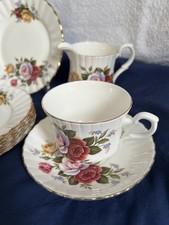 Royal Stafford Bone China tea plates saucers cups sugar bowl a pretty milk jug￼