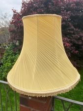 Extra Large Vintage Pleated Fabric Lampshade Braided Edge Light Shade
