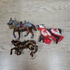 3x 2006 PAPO  knight horses , drown horses with silver, black and white armour