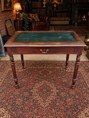 Antique writing table - antique, green